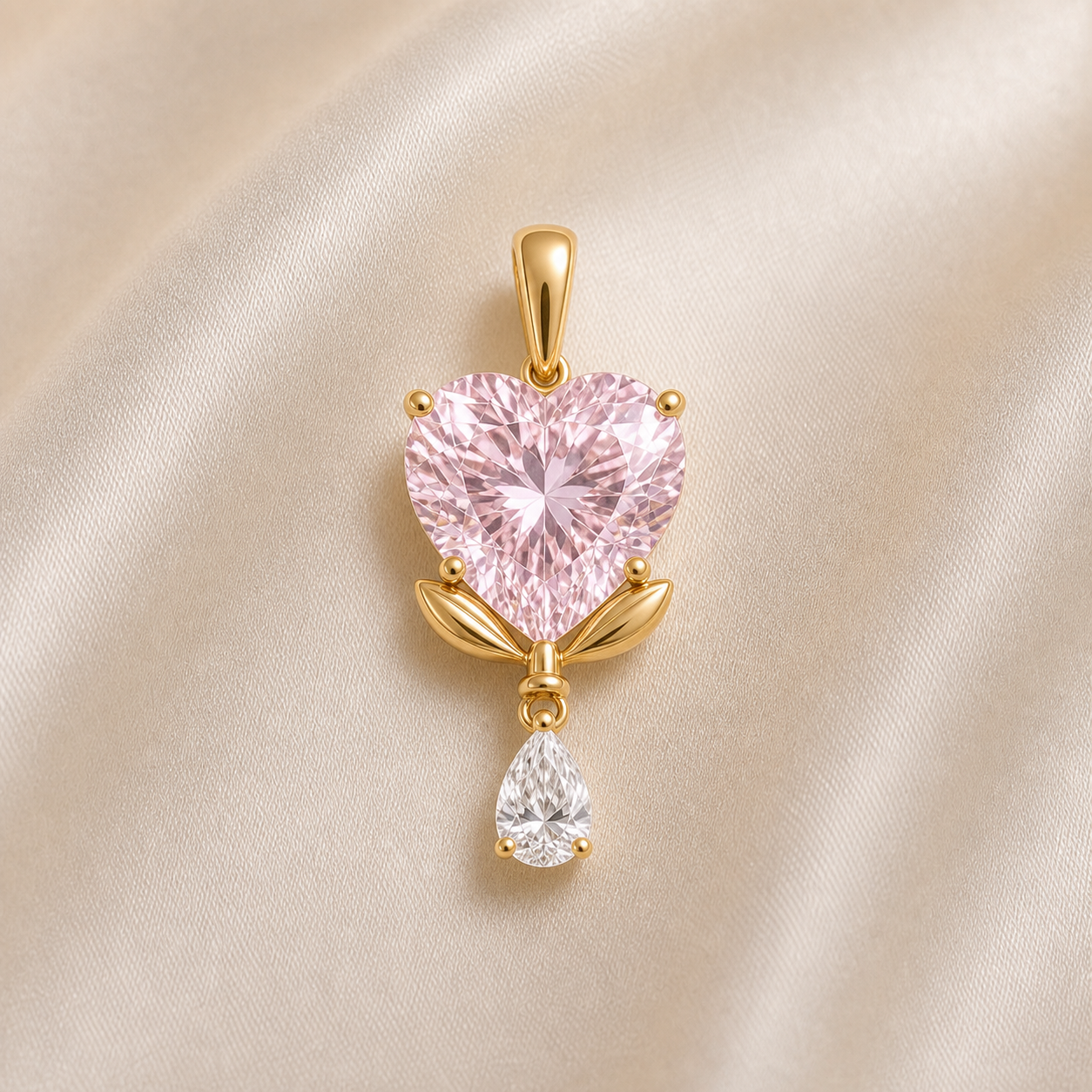 The Bleeding Heart in Pink Diamond pendant