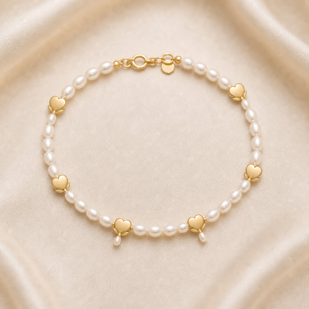 The Bleeding Heart Pearl Bracelet